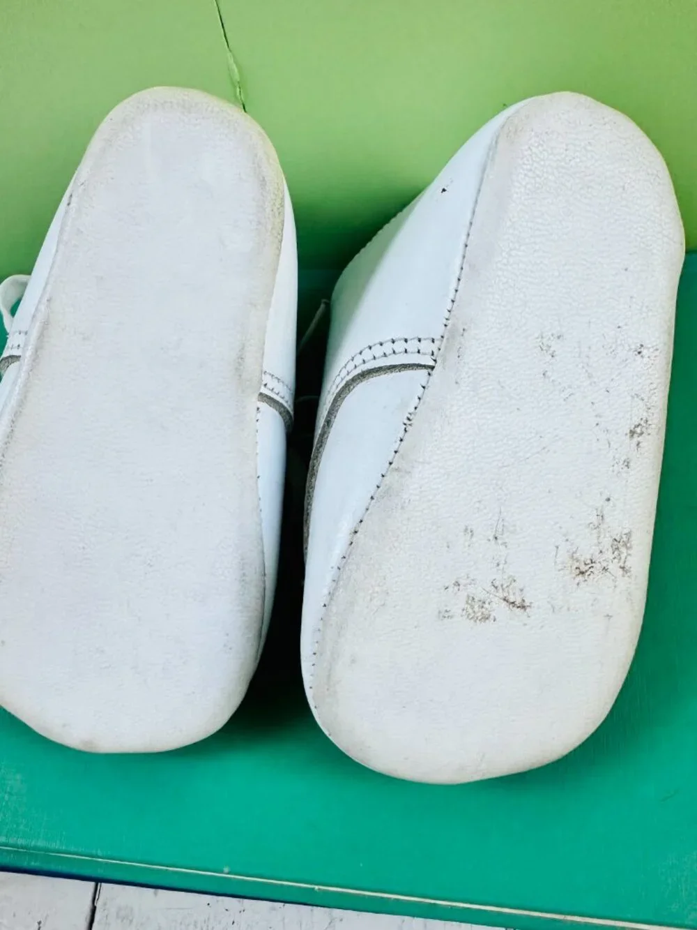 Vintage White Leather Baby Shoes Lace Up Crib Booties Nursery Decor